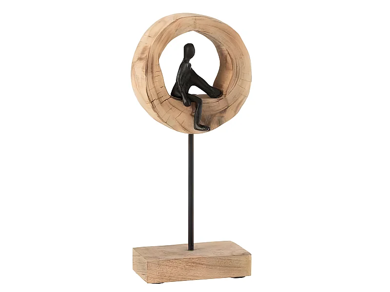 Statuette Déco "Figurine Pensive" 38cm Naturel