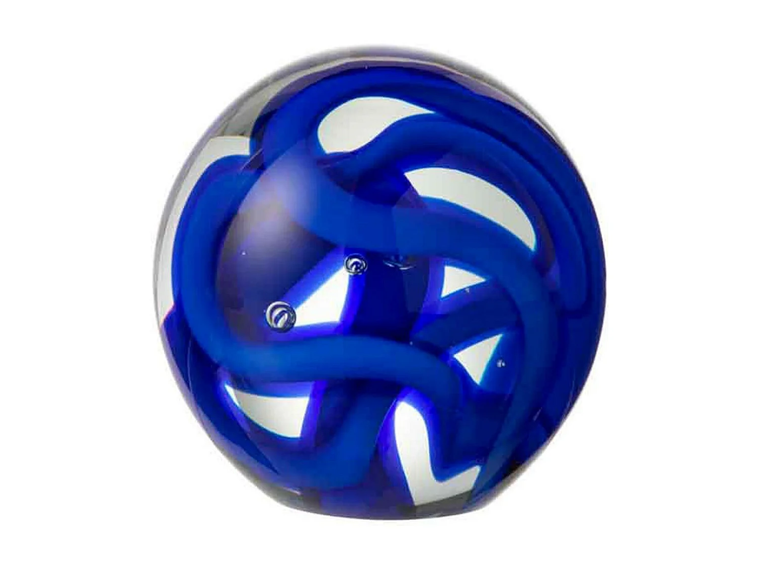 Presse-Papier en Verre "Guirlande" 10cm Bleu