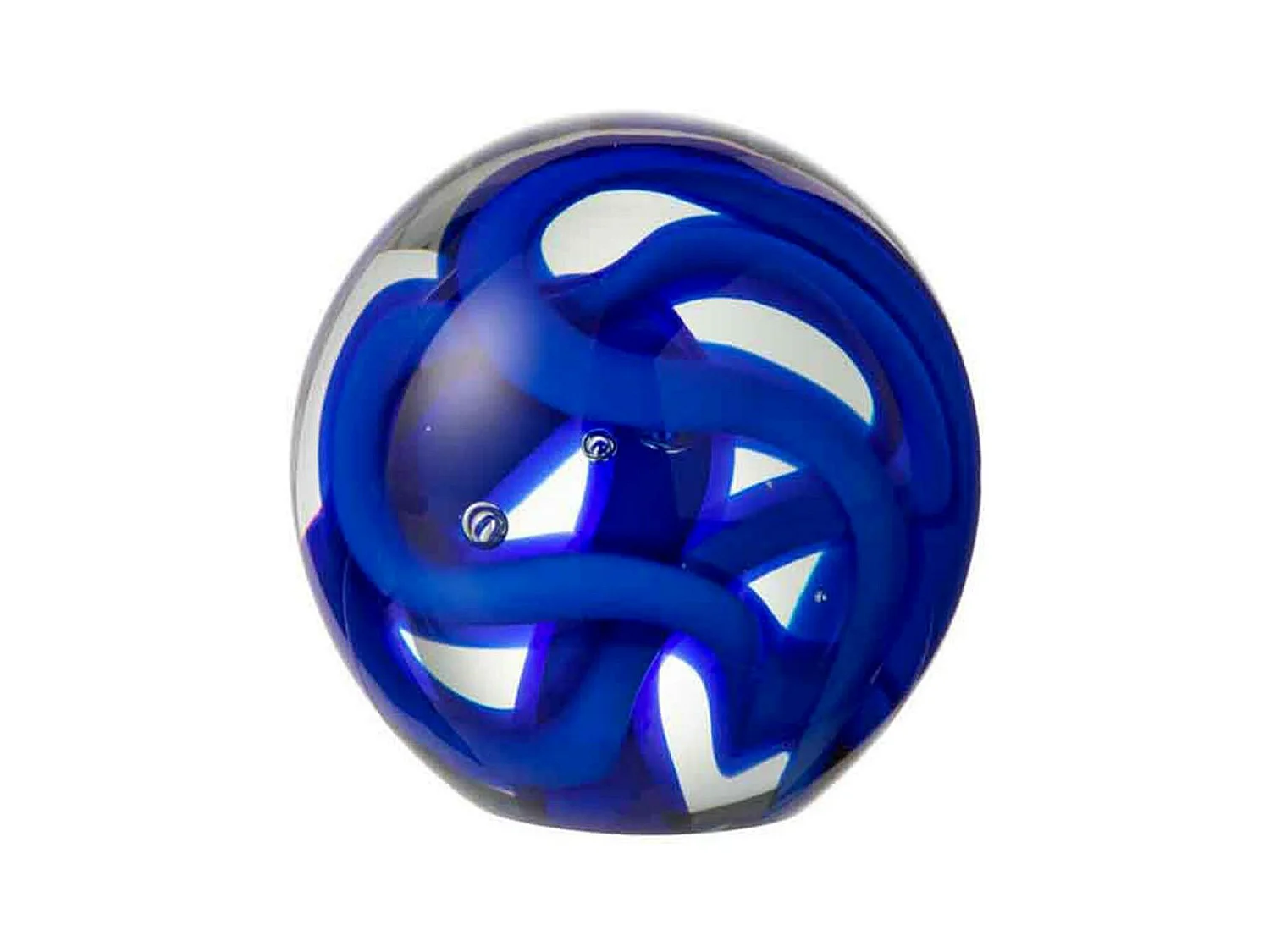 Presse-Papier en Verre "Guirlande" 10cm Bleu