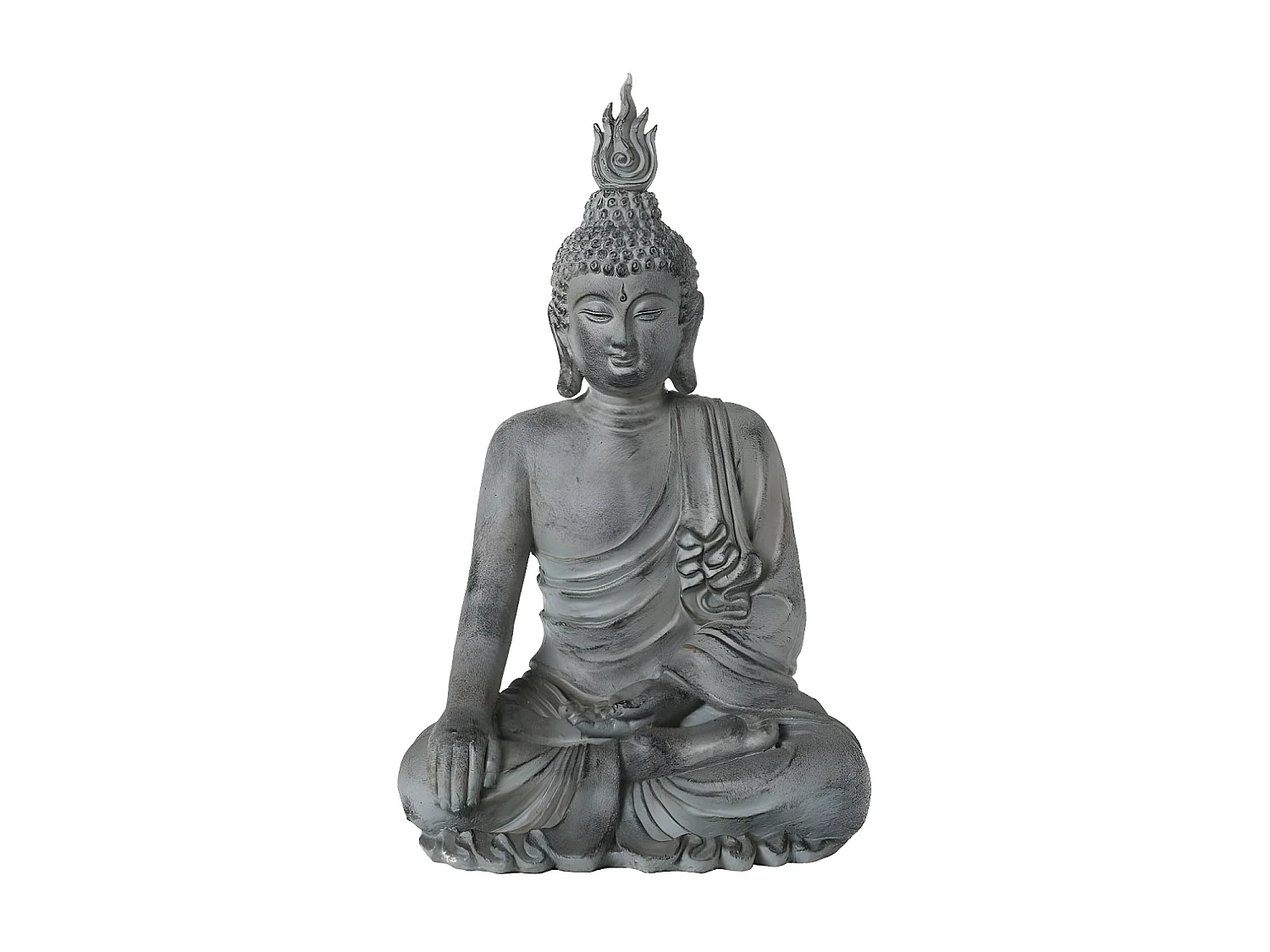 Statue Déco Bouddha Assis 106cm Gris