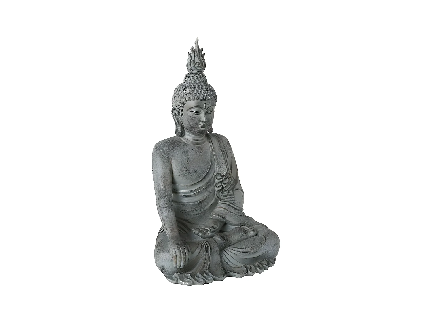 Statue Déco Bouddha Assis 106cm Gris