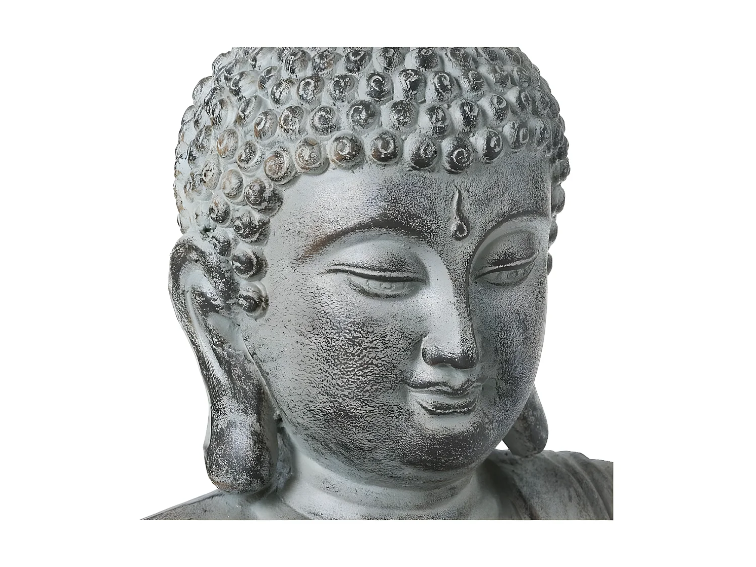 Statue Déco Bouddha Assis 106cm Gris