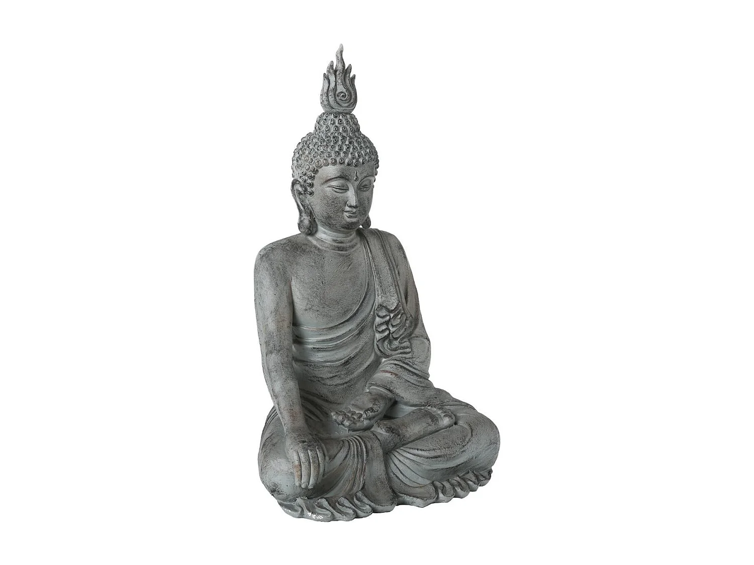 Statue Déco Bouddha Assis 106cm Gris