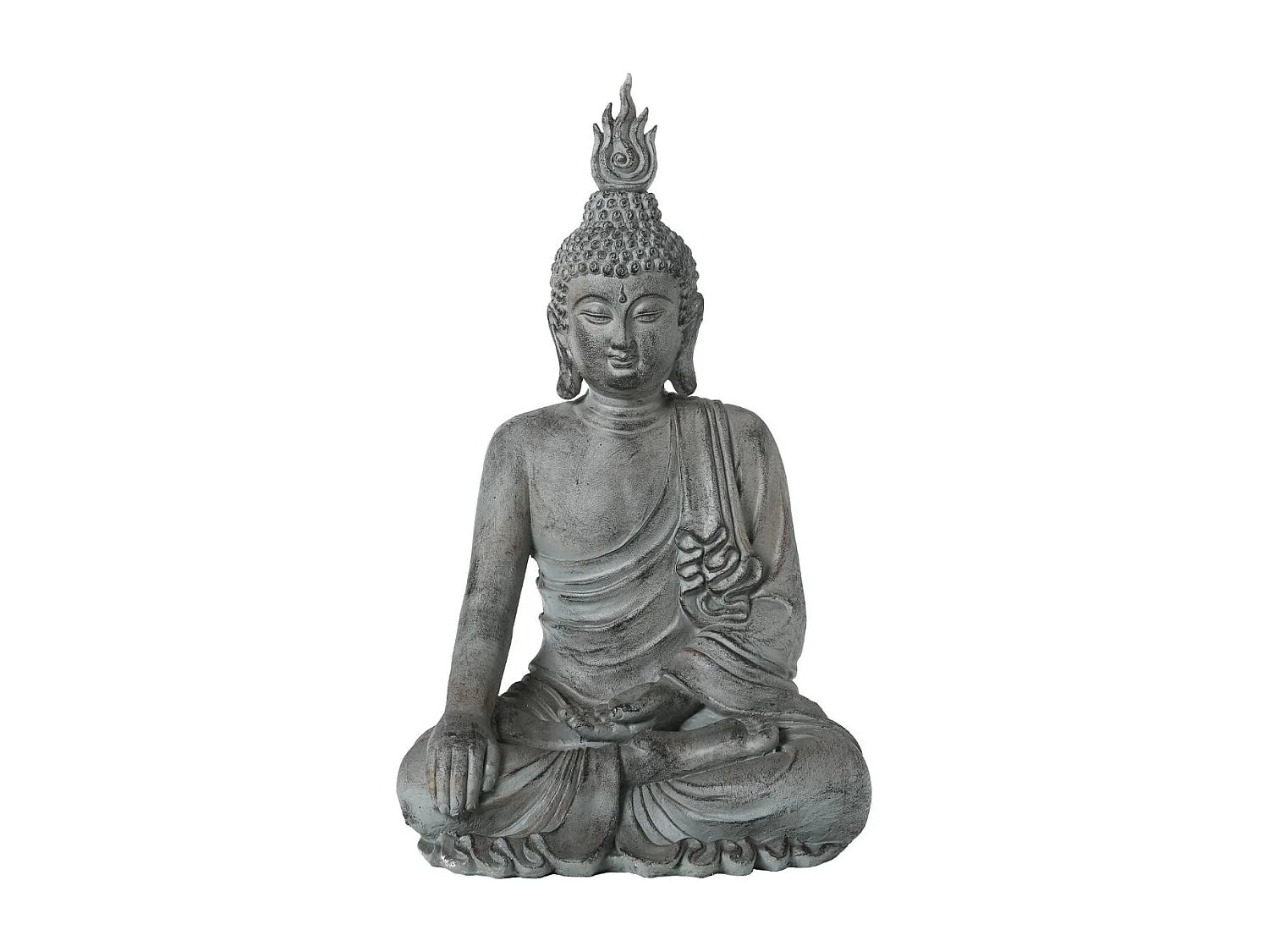Statue Déco Bouddha Assis 106cm Gris