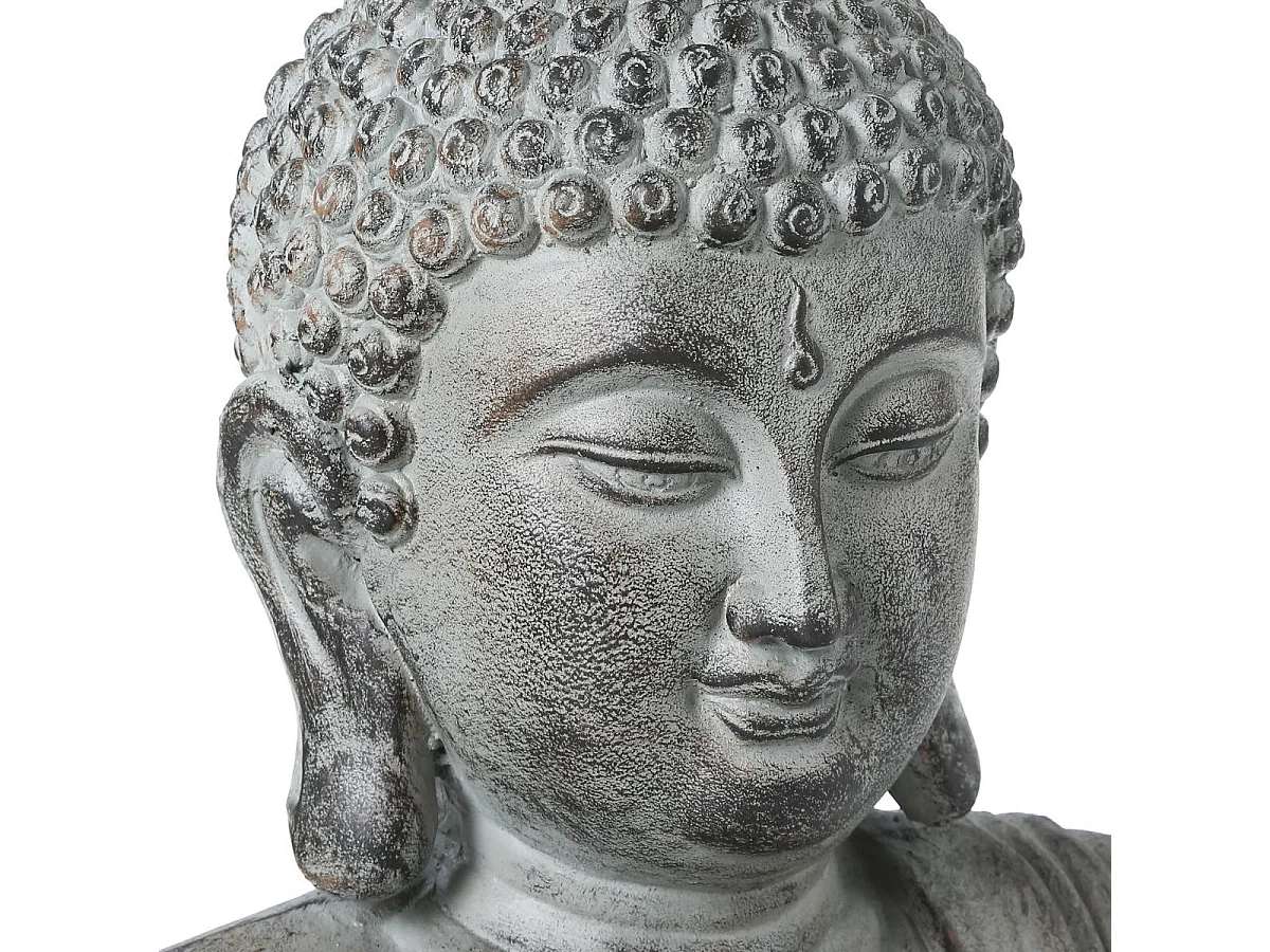 Statue Déco Bouddha Assis 106cm Gris