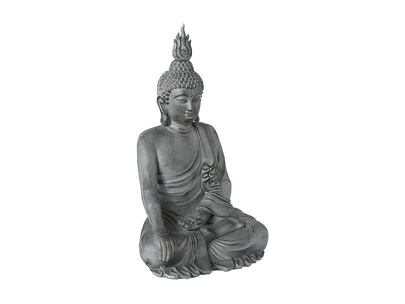 Statue Déco Bouddha Assis 106cm Gris