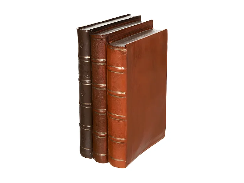 3 Livres Déco "Michel" 28cm Marron