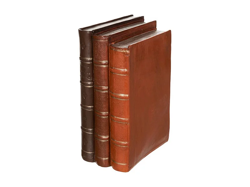 3 Livres Déco "Michel" 28cm Marron
