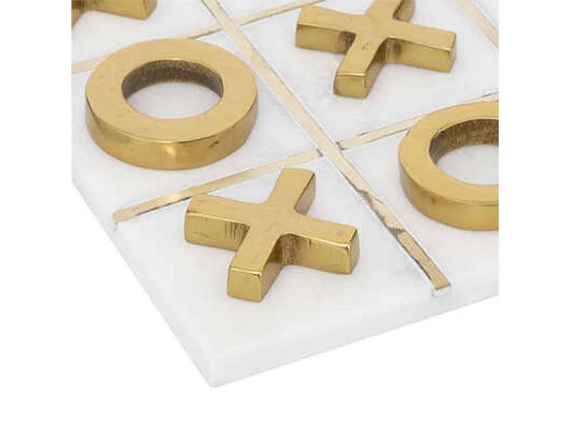 Jeu Morpion en Marbre Déco "Sublima" 18cm Blanc