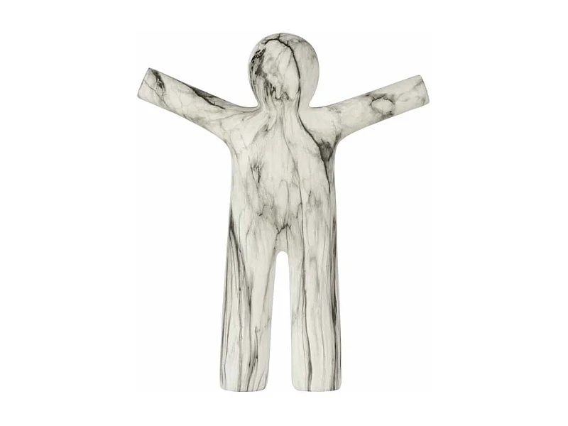 Statue Déco en Résine "P'tit Maurice Marbré" 41cm Noir