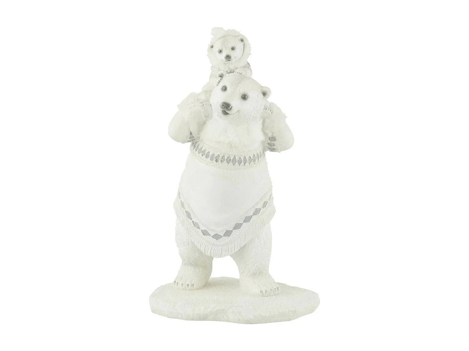 Statuette Déco "Ours Polaire Ourson" 31cm Blanc