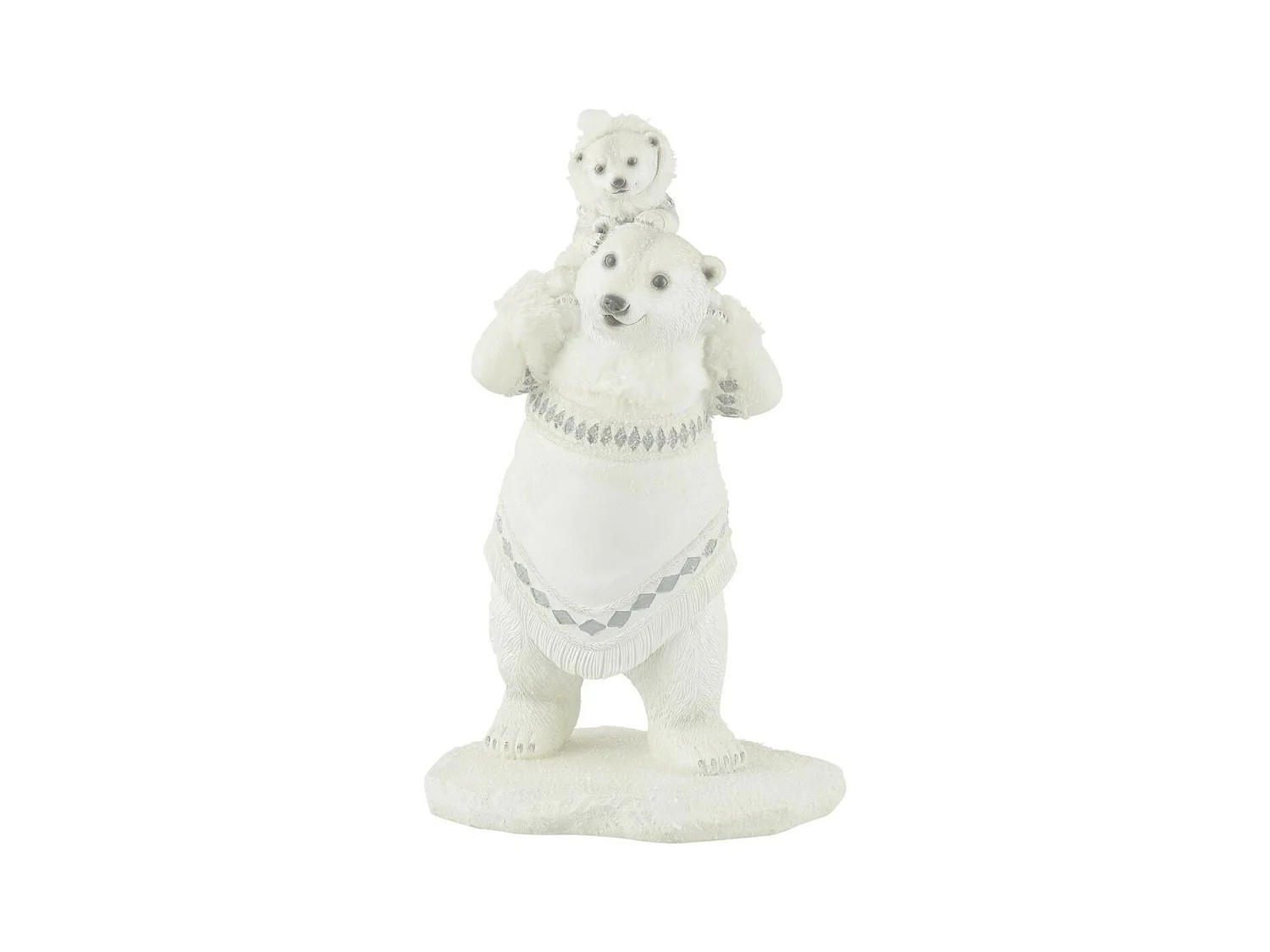 Statuette Déco "Ours Polaire Ourson" 31cm Blanc