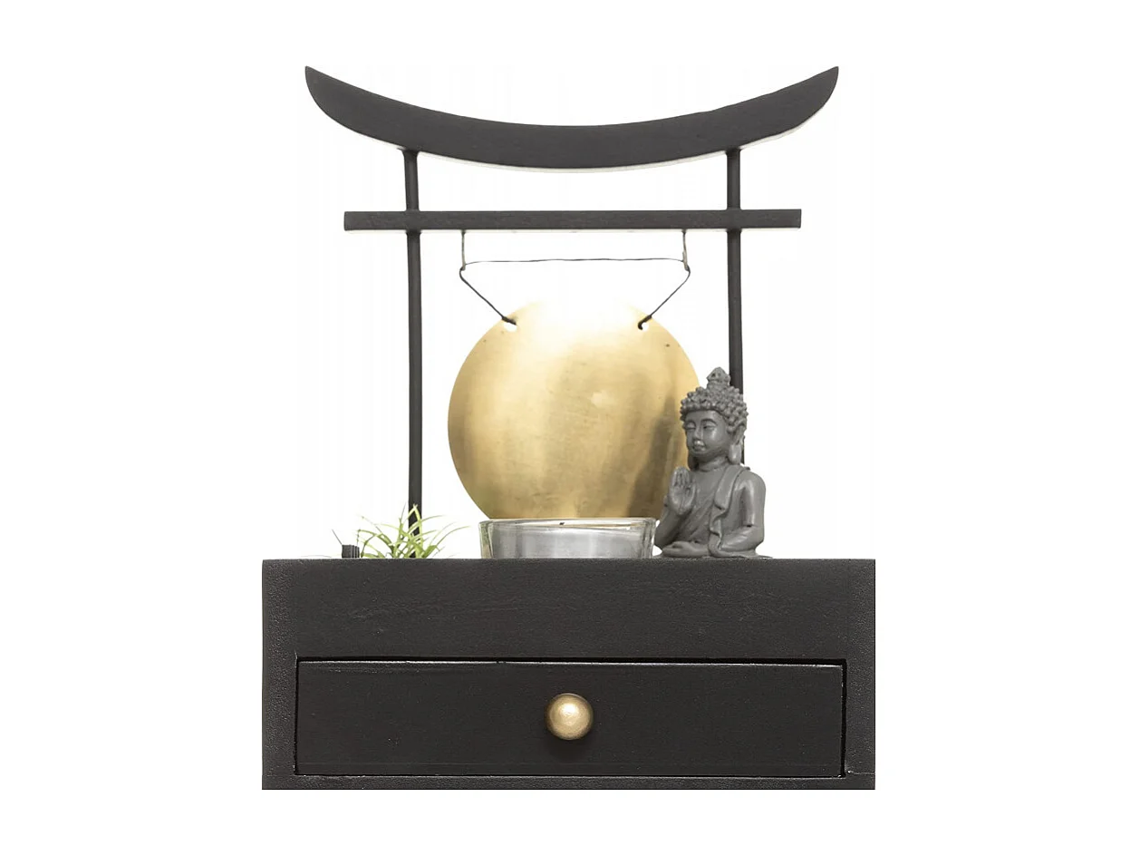 Jardin Zen Bouddha "Tiroir" 21cm Noir