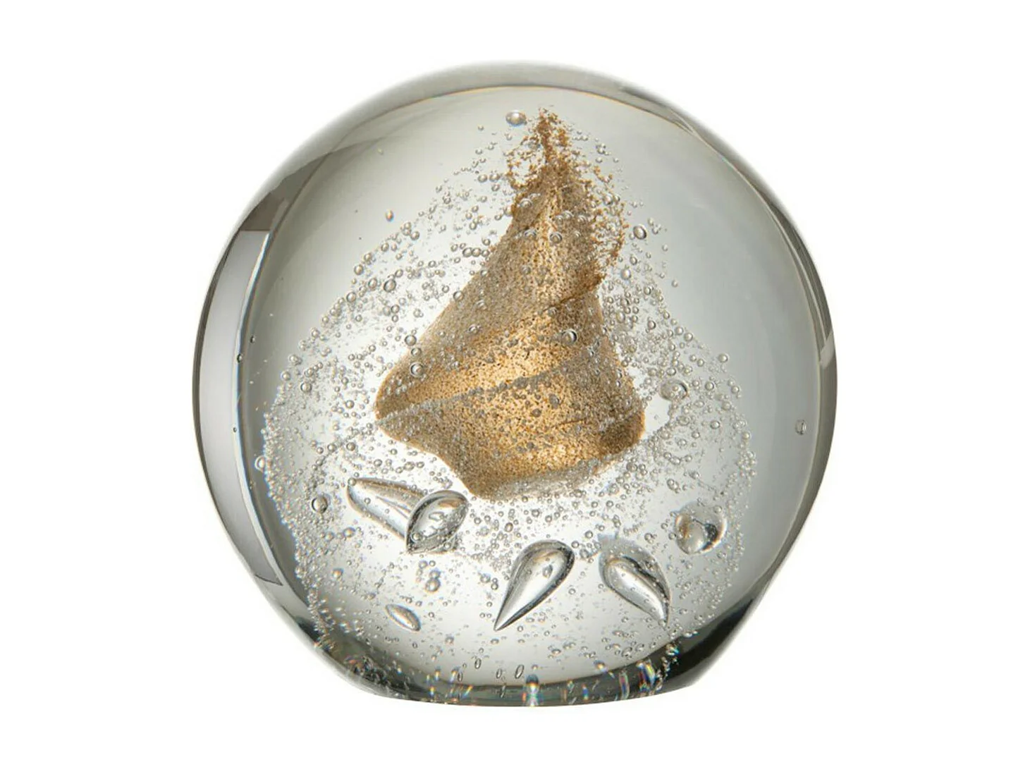 Presse-Papier Verre "Bulle" 17cm Transparent & Or