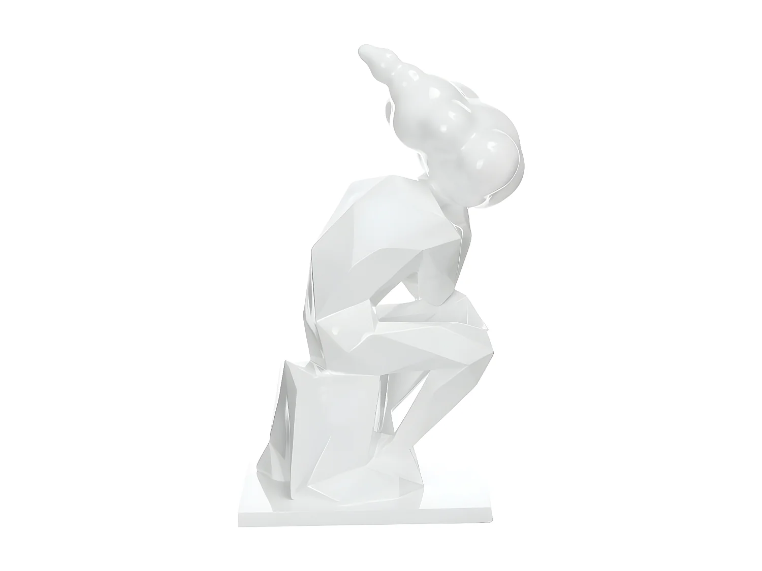 Statue Design "Sculpture Kenya" 47cm Blanc