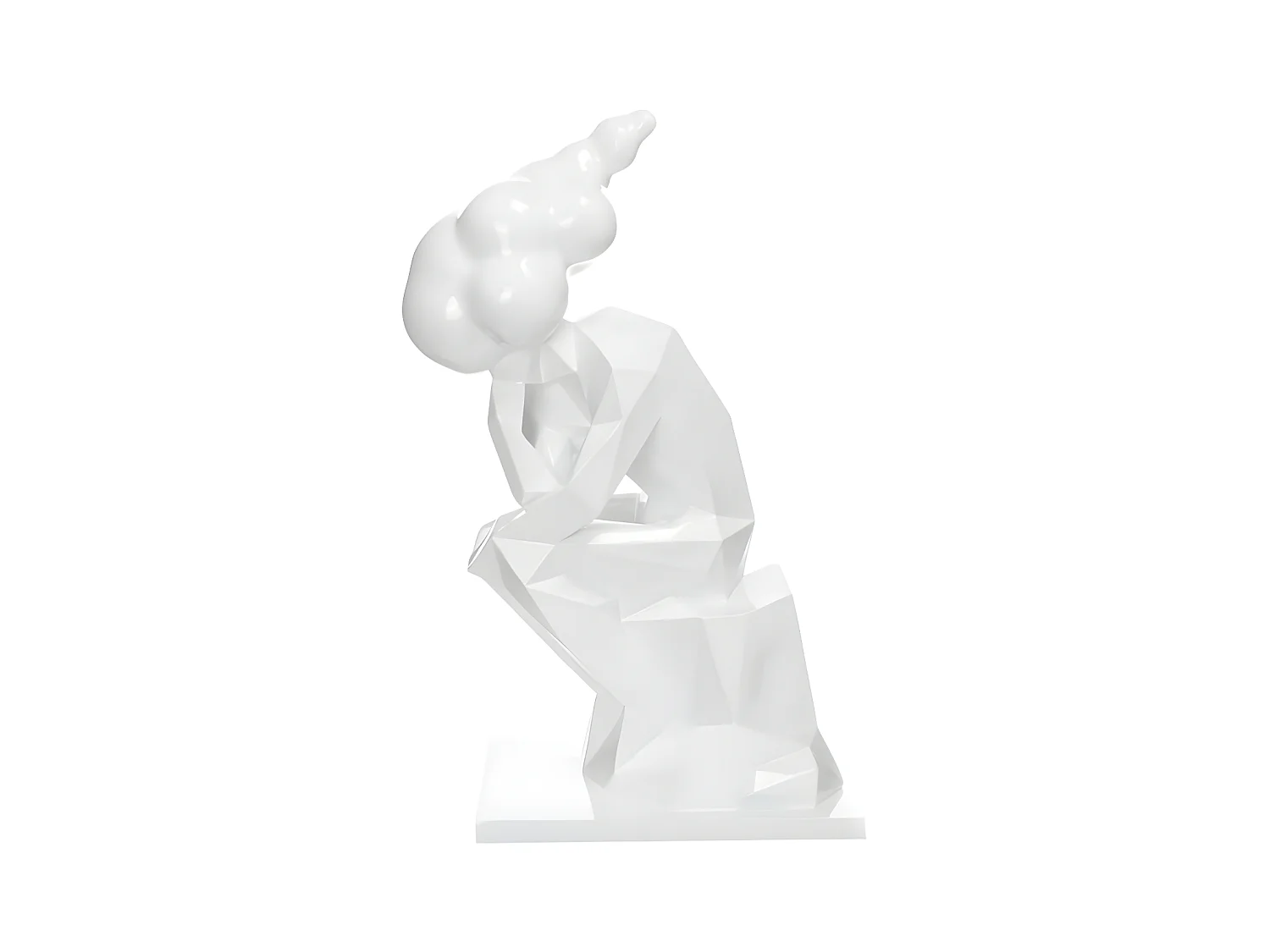 Statue Design "Sculpture Kenya" 47cm Blanc