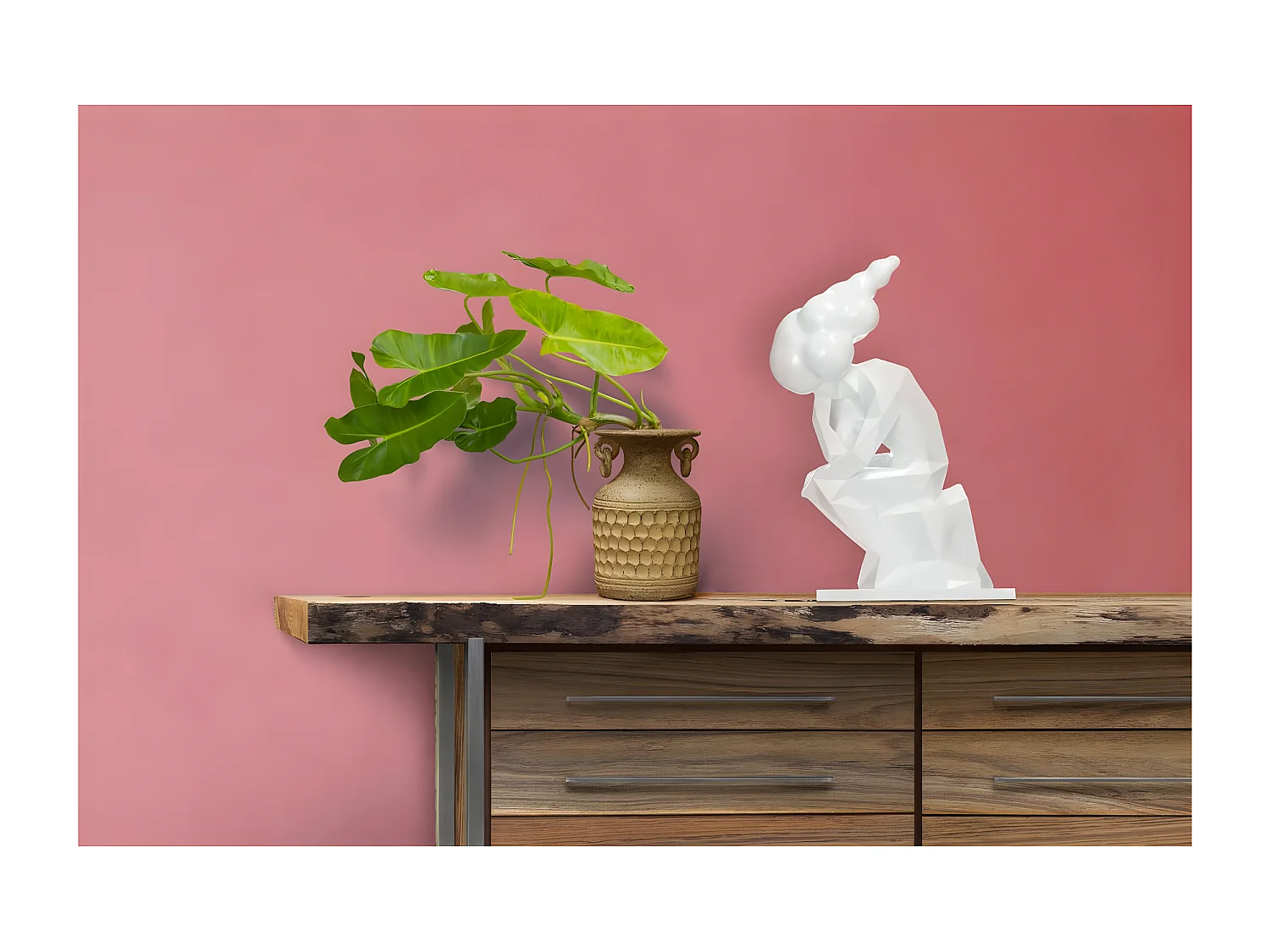 Statue Design "Sculpture Kenya" 47cm Blanc