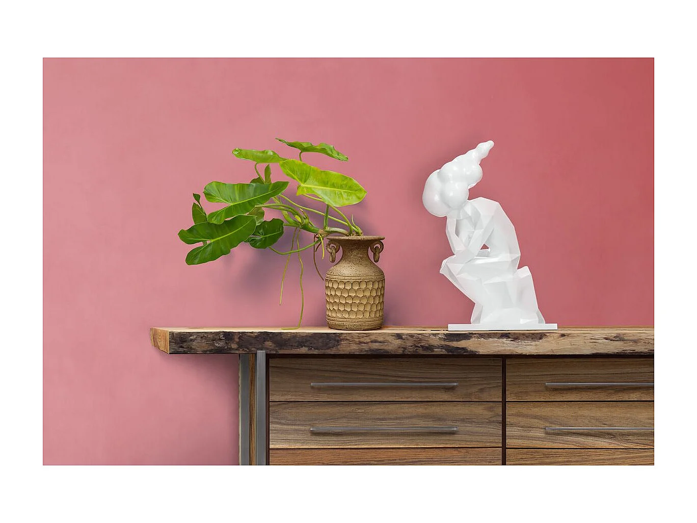 Statue Design "Sculpture Kenya" 47cm Blanc