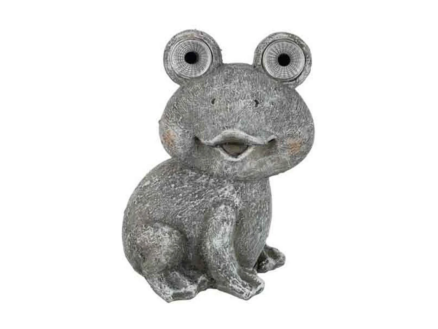 Statuette Déco "Grenouille Solaire" 22cm Gris