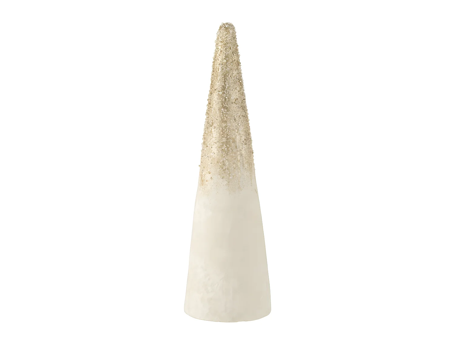 Cône Déco en Velours Design "Perles" 61cm Écru