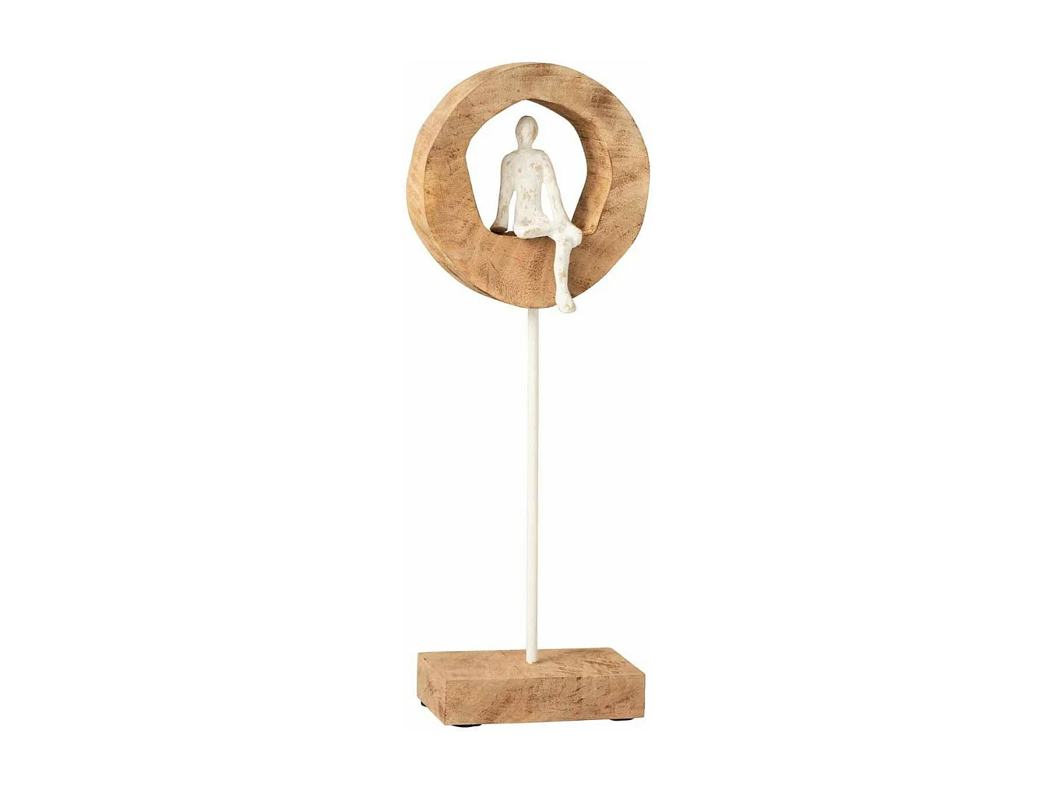 Statue Déco "Personnage qui Pense" 48cm Naturel