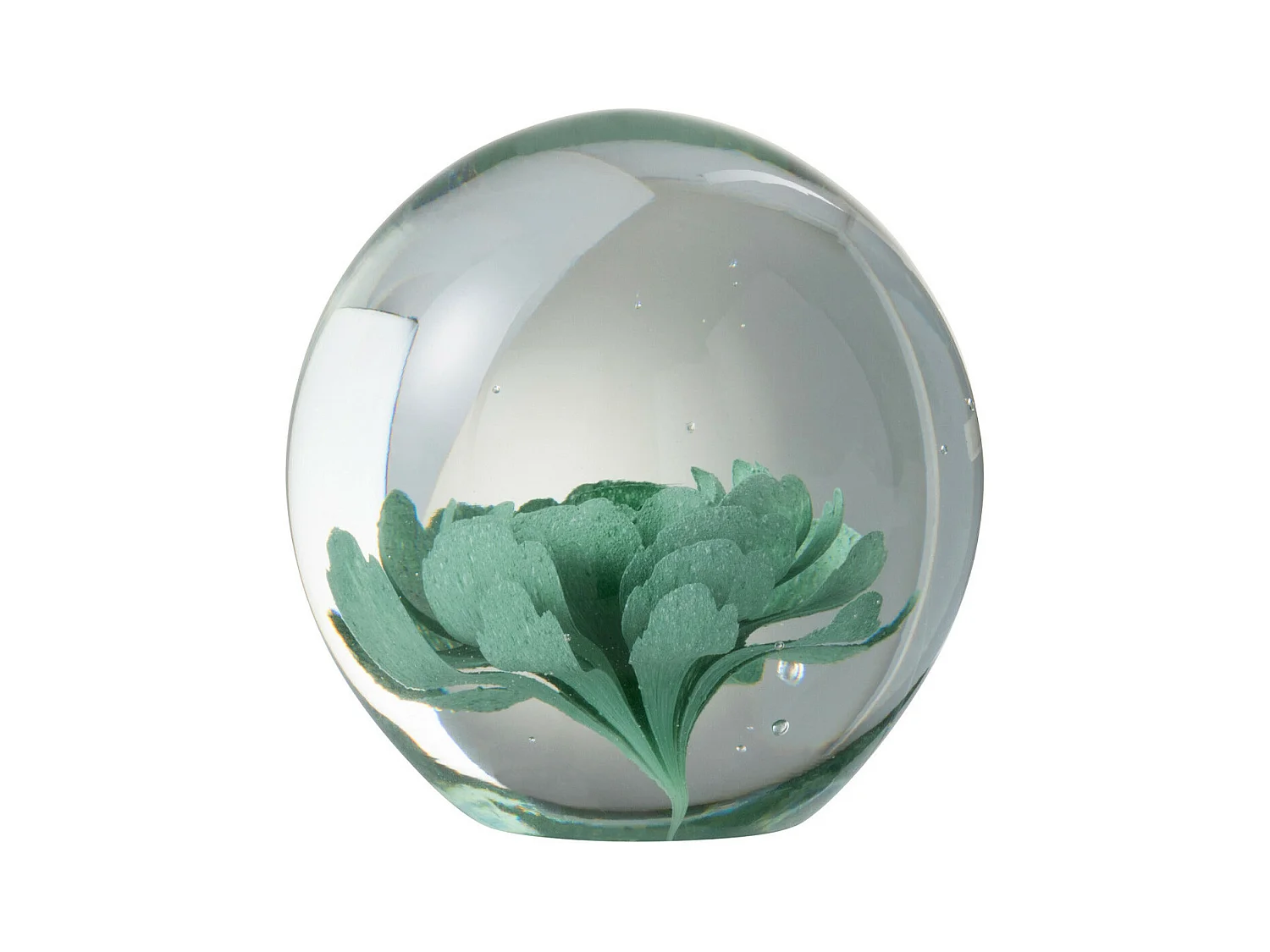 Presse-Papier en Verre "Fleurs" 10cm Menthe