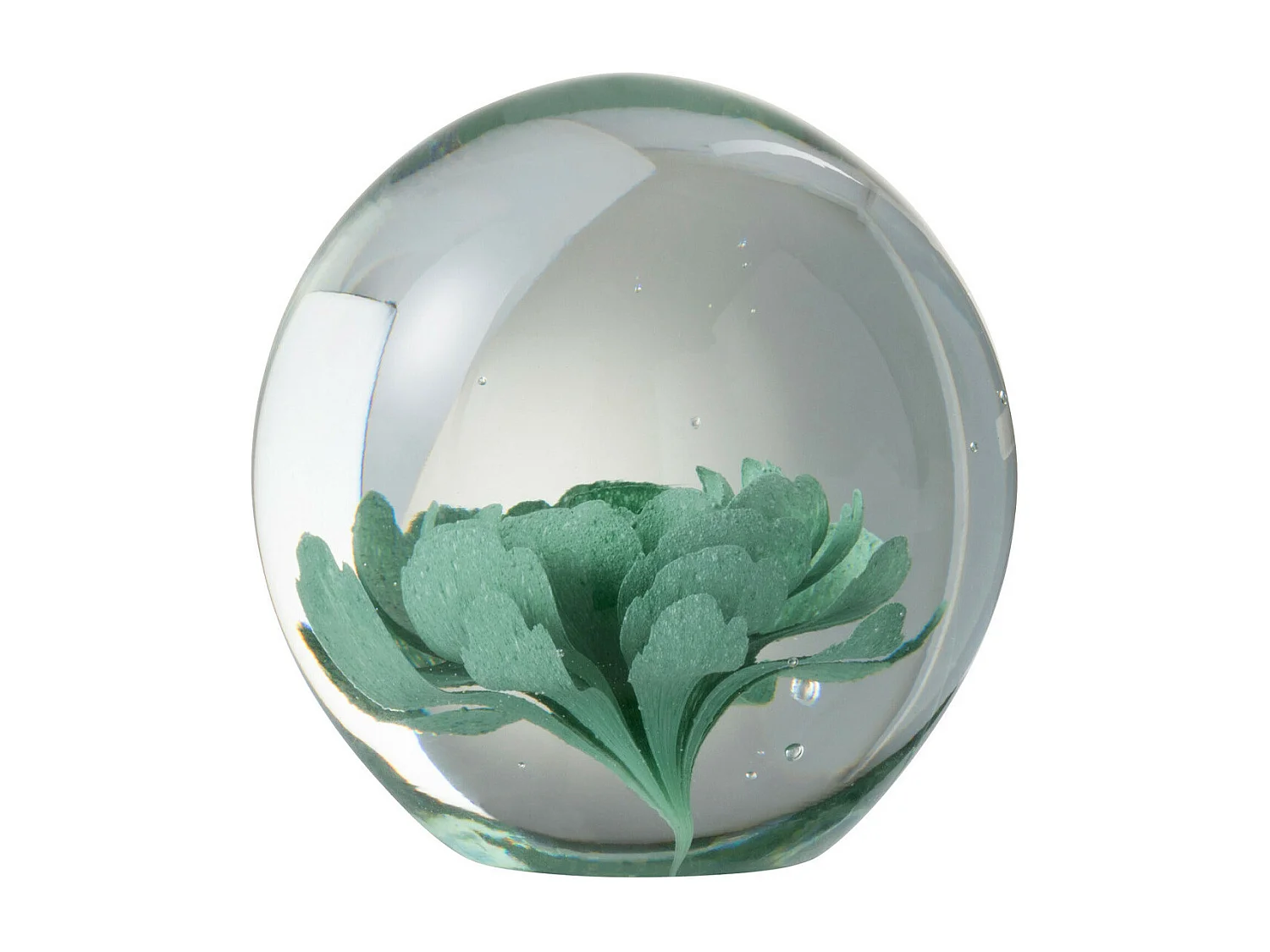 Presse-Papier en Verre "Fleurs" 10cm Menthe