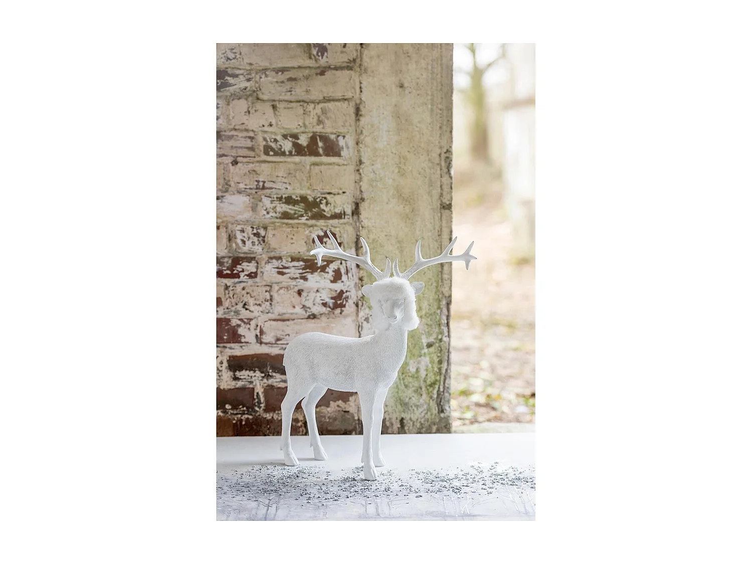 Statuette Déco "Renne" 45cm Blanc