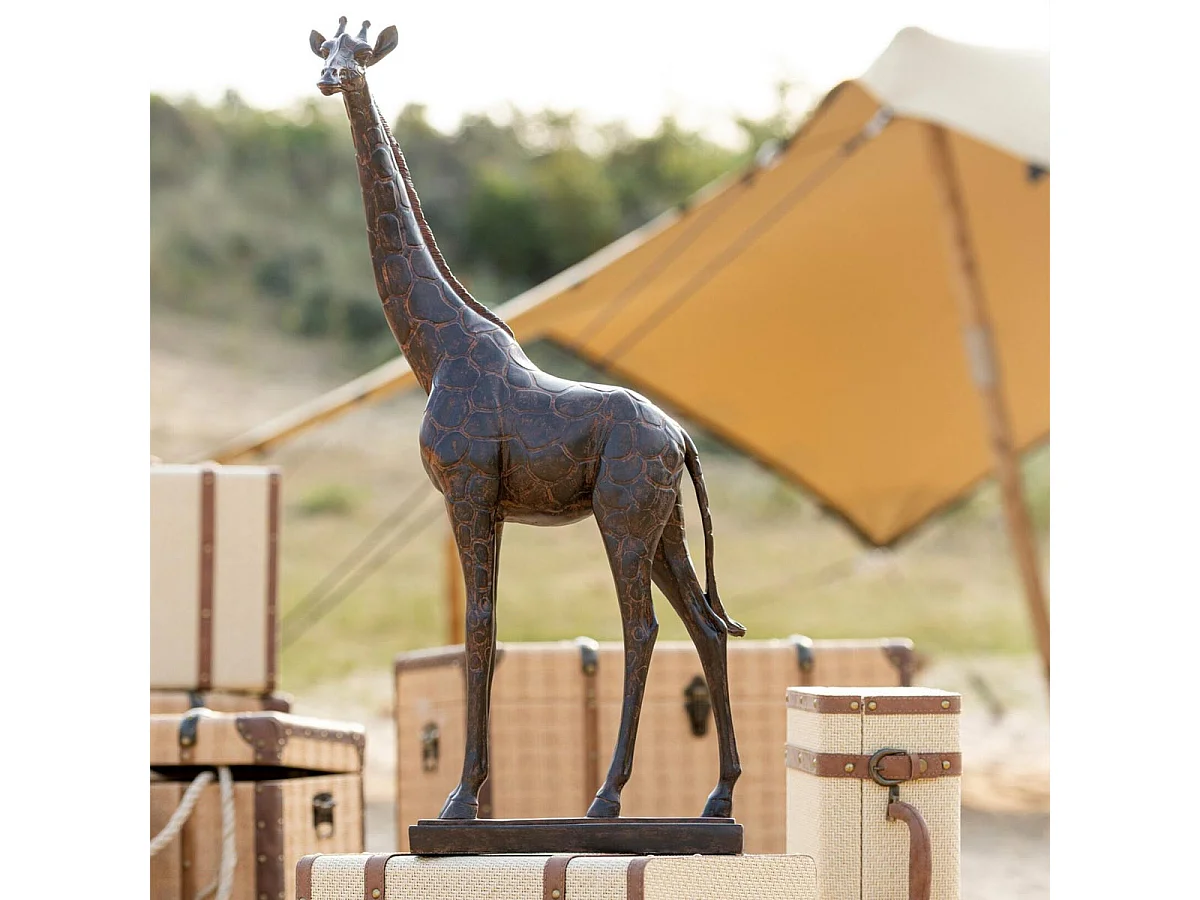 Statuette Déco "Girafe" 83cm Marron