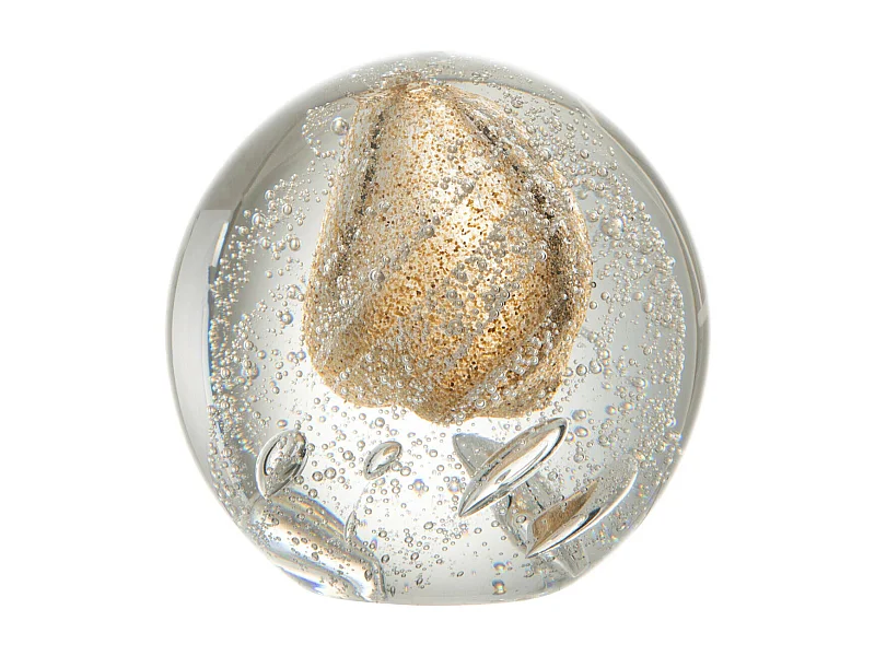 Presse-Papier Verre "Bulle" 11cm Transparent & Or