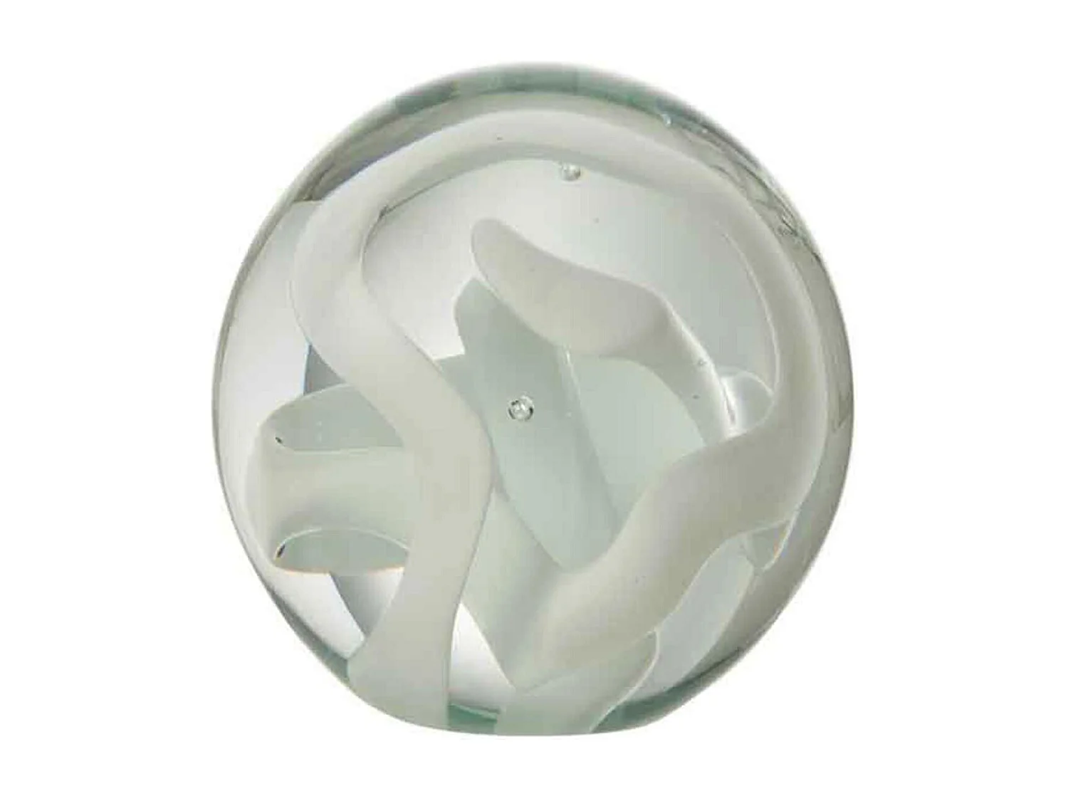 Presse-Papier en Verre "Guirlande" 10cm Blanc