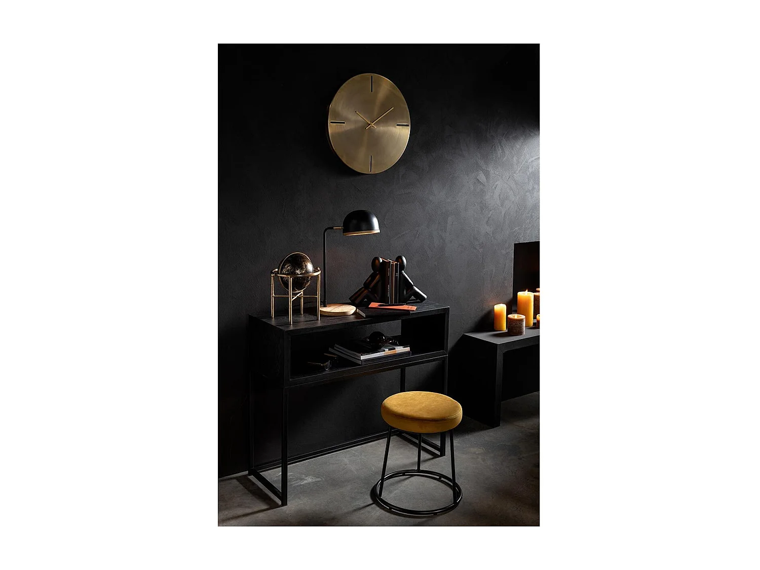 Globe Terrestre sur Pied "Vintage" 30cm Or & Noir