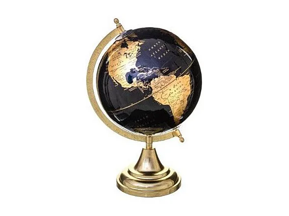 Globe Terrestre "Grand Hôtel" 33cm Noir & Or