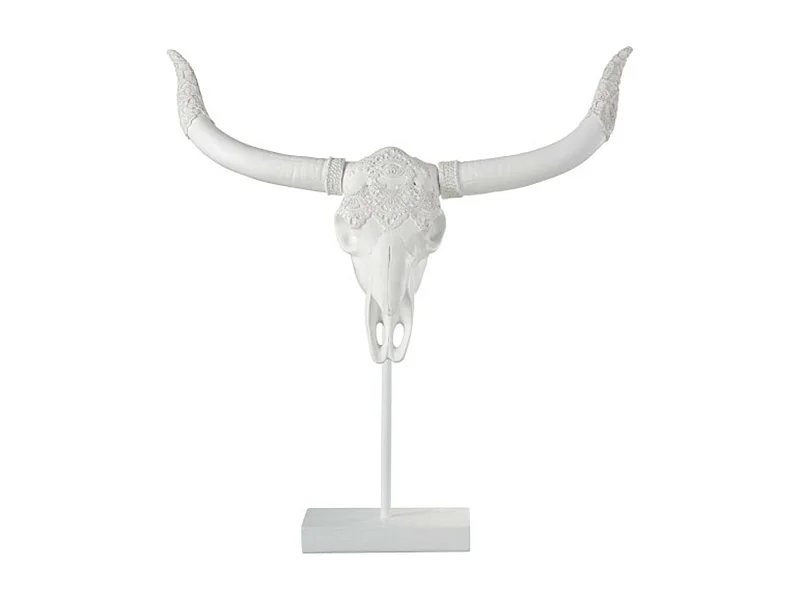 Statue Déco en Résine "Crane" 55cm Blanc