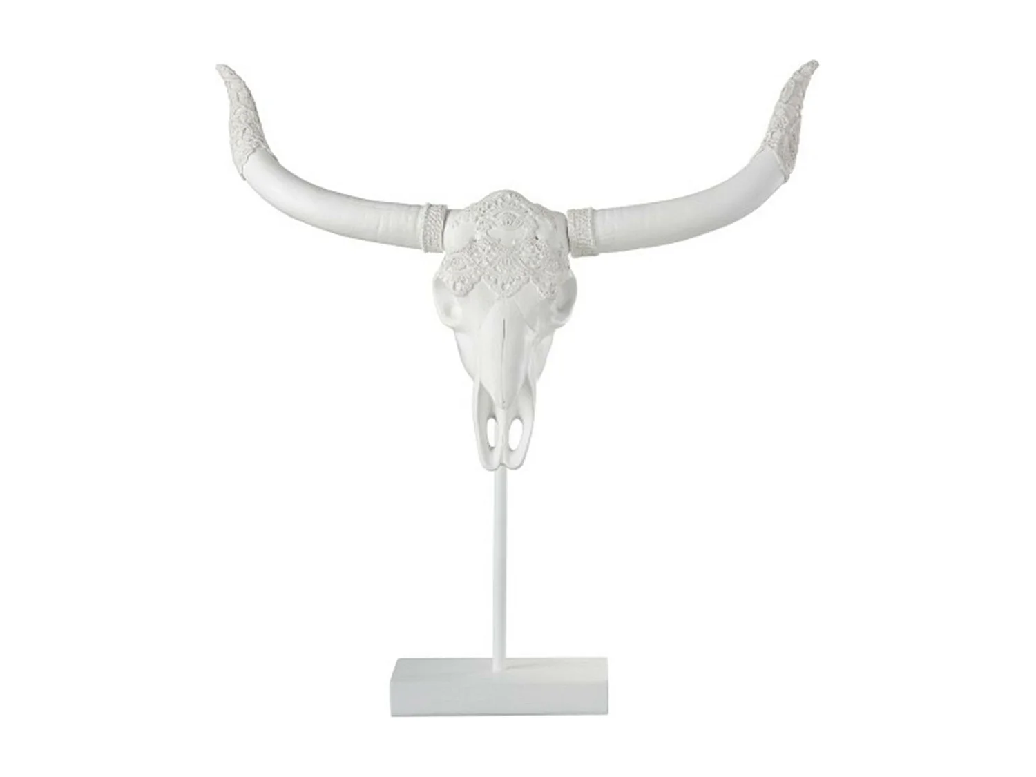 Statue Déco en Résine "Crane" 55cm Blanc