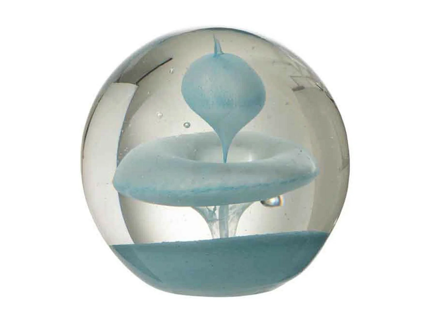 Presse-Papier Déco "Bulle en Verre" 10cm Bleu Clair