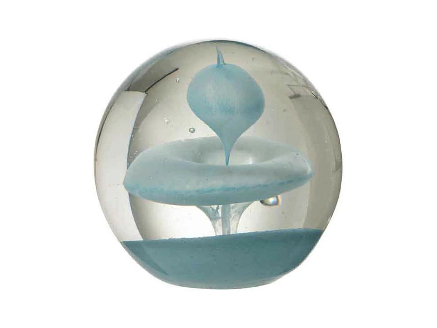 Presse-Papier Déco "Bulle en Verre" 10cm Bleu Clair
