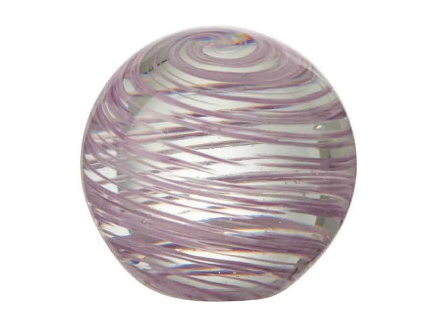 Presse-Papier en Verre "Tourbillon" 10cm Mauve Violet