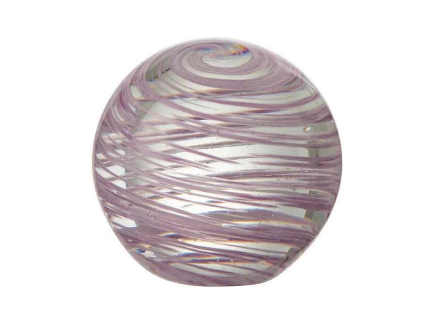 Presse-Papier en Verre "Tourbillon" 10cm Mauve Violet