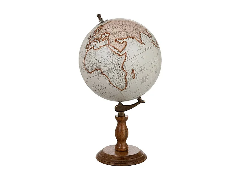 Globe Déco sur Pied "Bois" 54cm Naturel