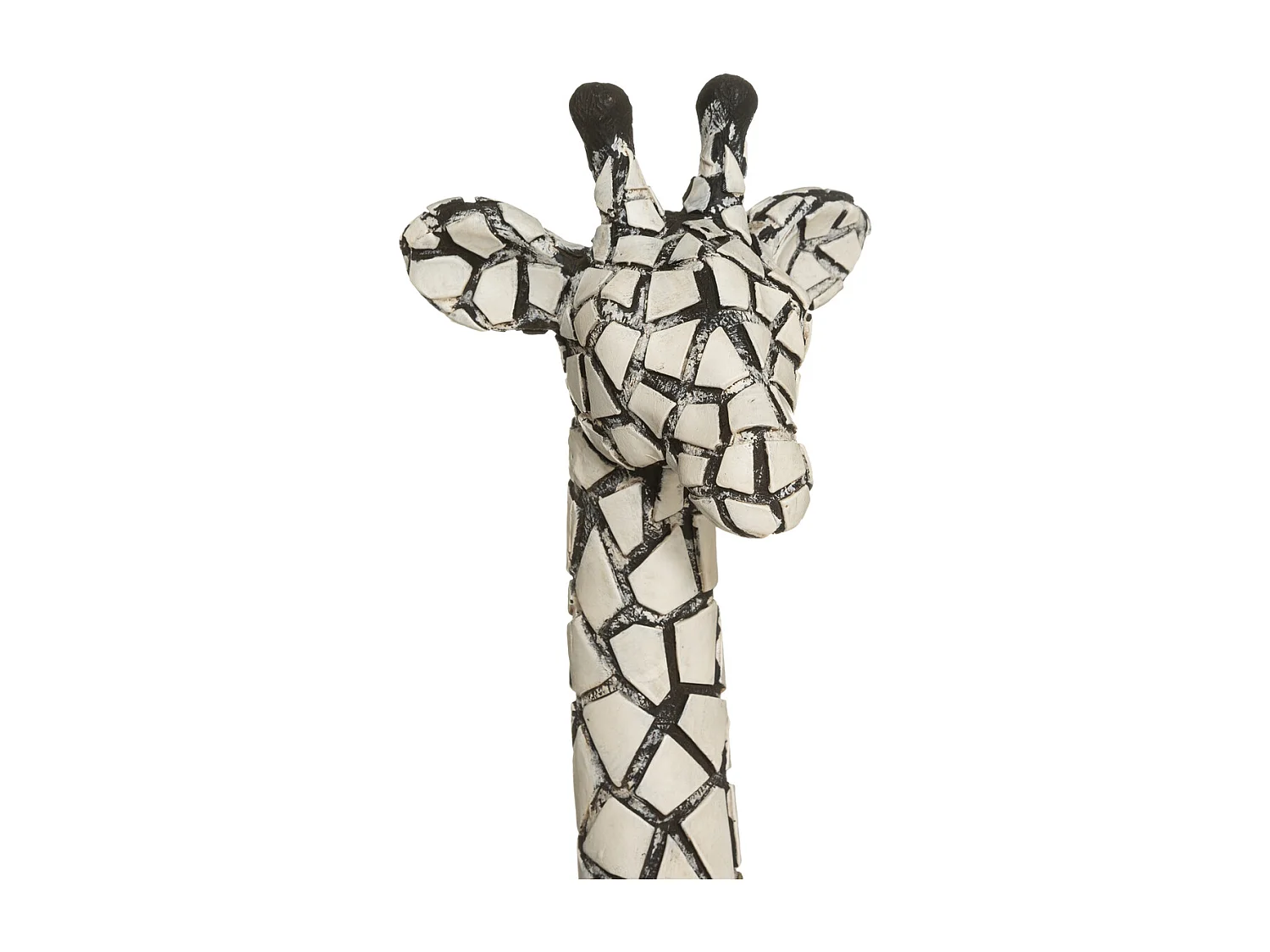 Statuette Déco "Girafe" 89cm Noir & Ivoire