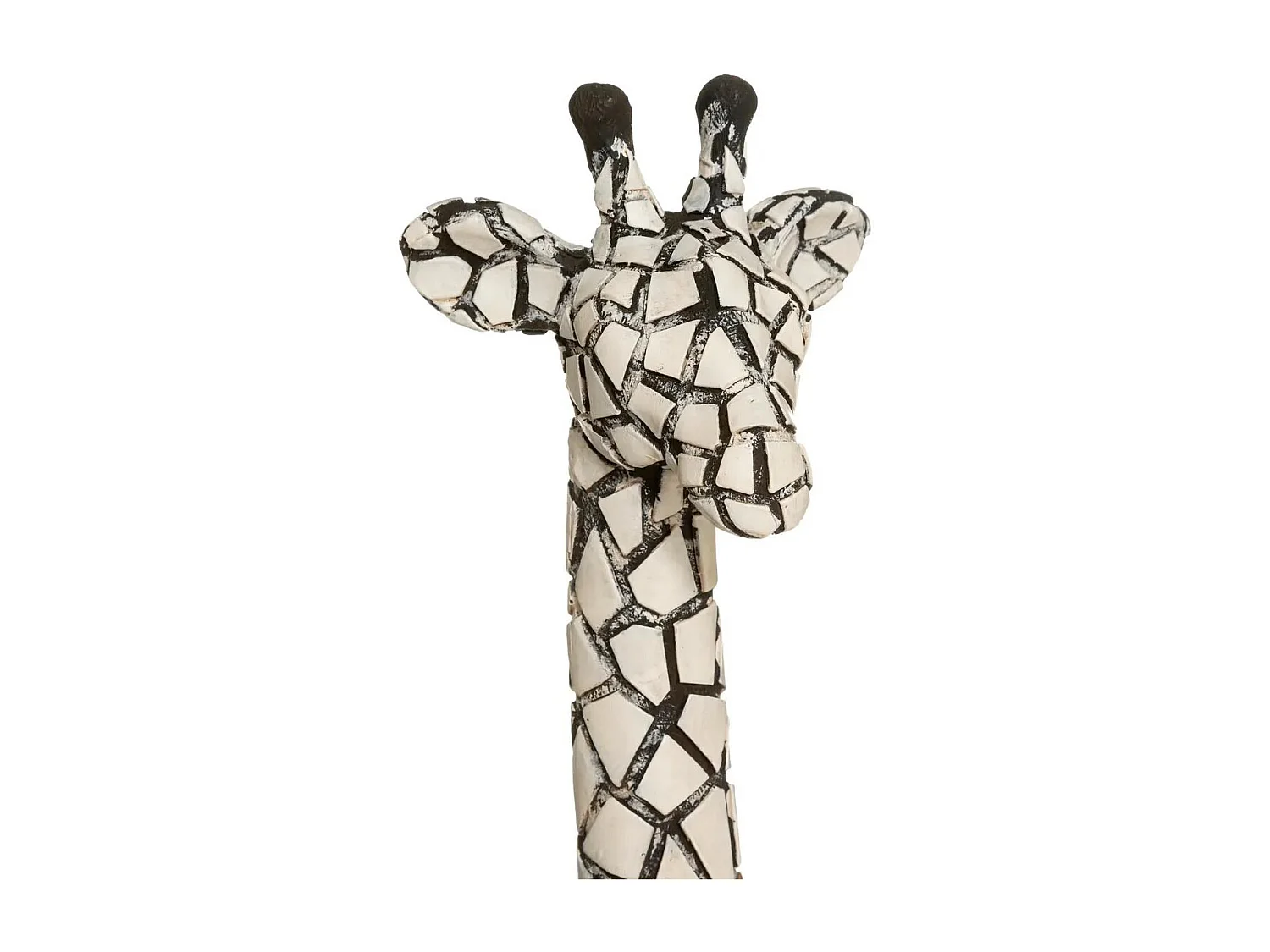 Statuette Déco "Girafe" 89cm Noir & Ivoire