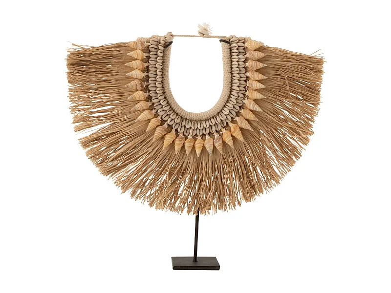 Collier Déco en Bois "Dora" 35cm Naturel