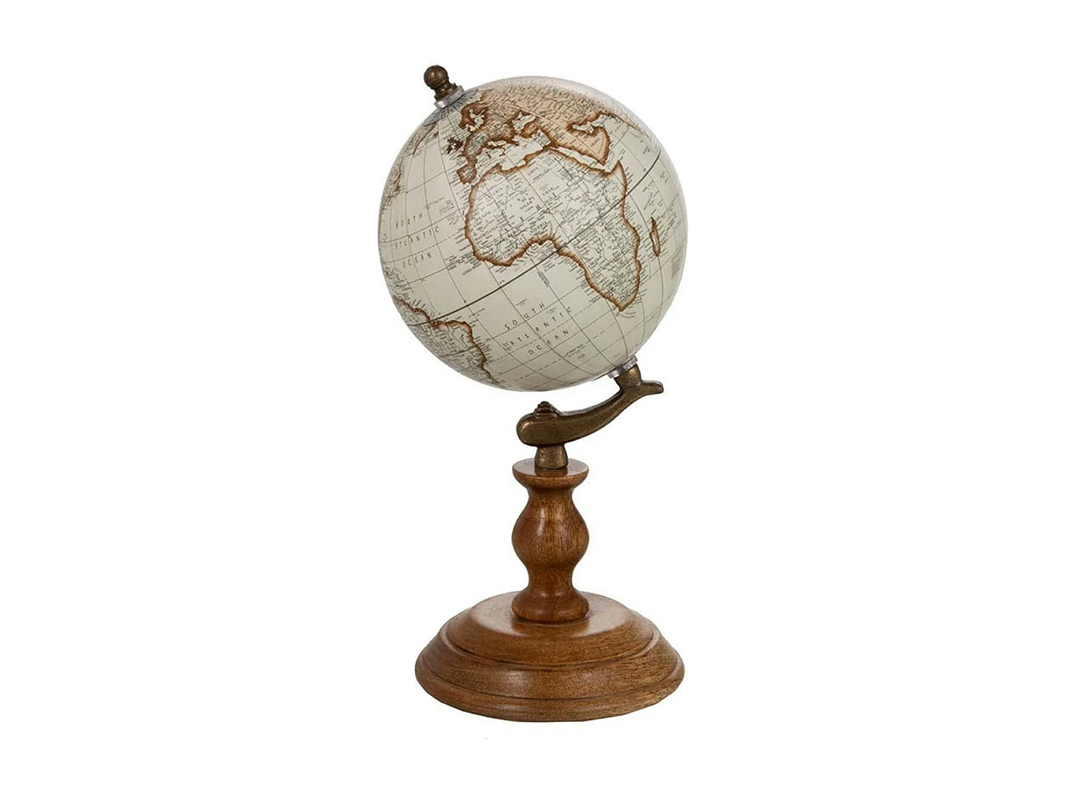 Globe Déco sur Pied "Bois" 28cm Naturel