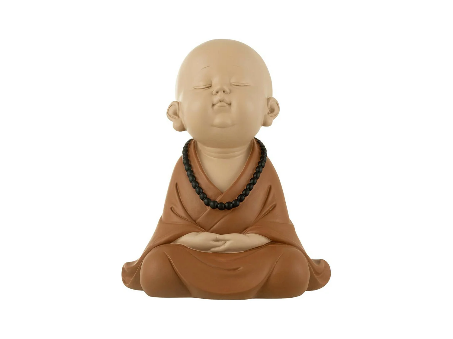 Statuette Déco "Moine Zen" 23cm Marron