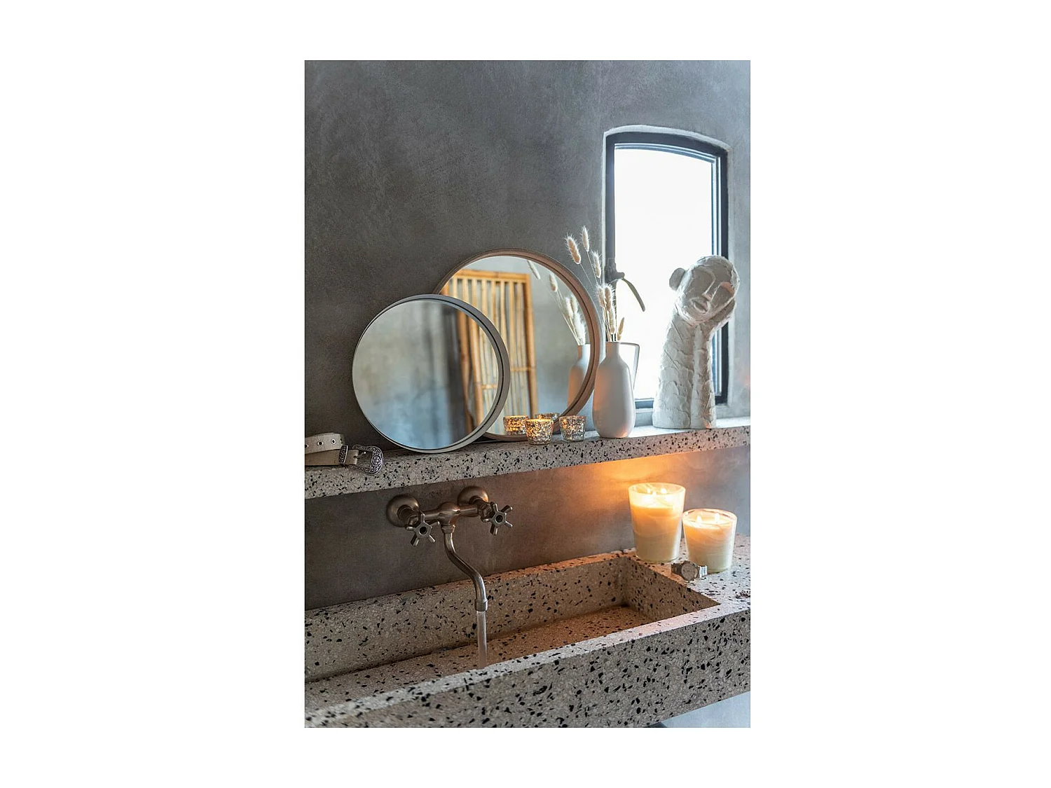 Statuette Déco "Personnage Repos" 40cm Blanc