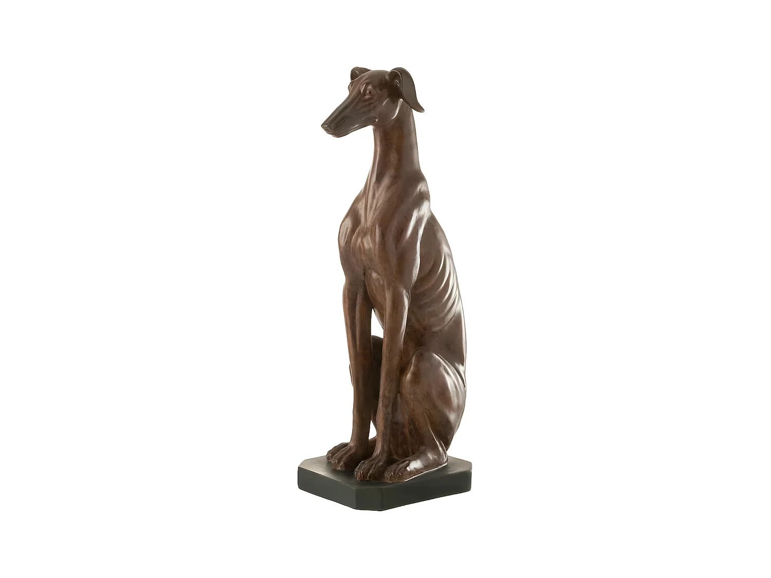 Statuette Déco "Lévrier Assis" 79cm Marron