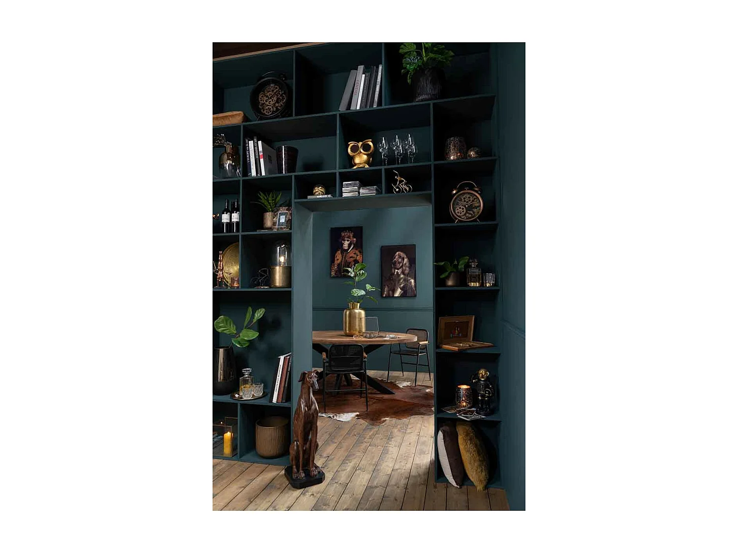 Statuette Déco "Lévrier Assis" 79cm Marron