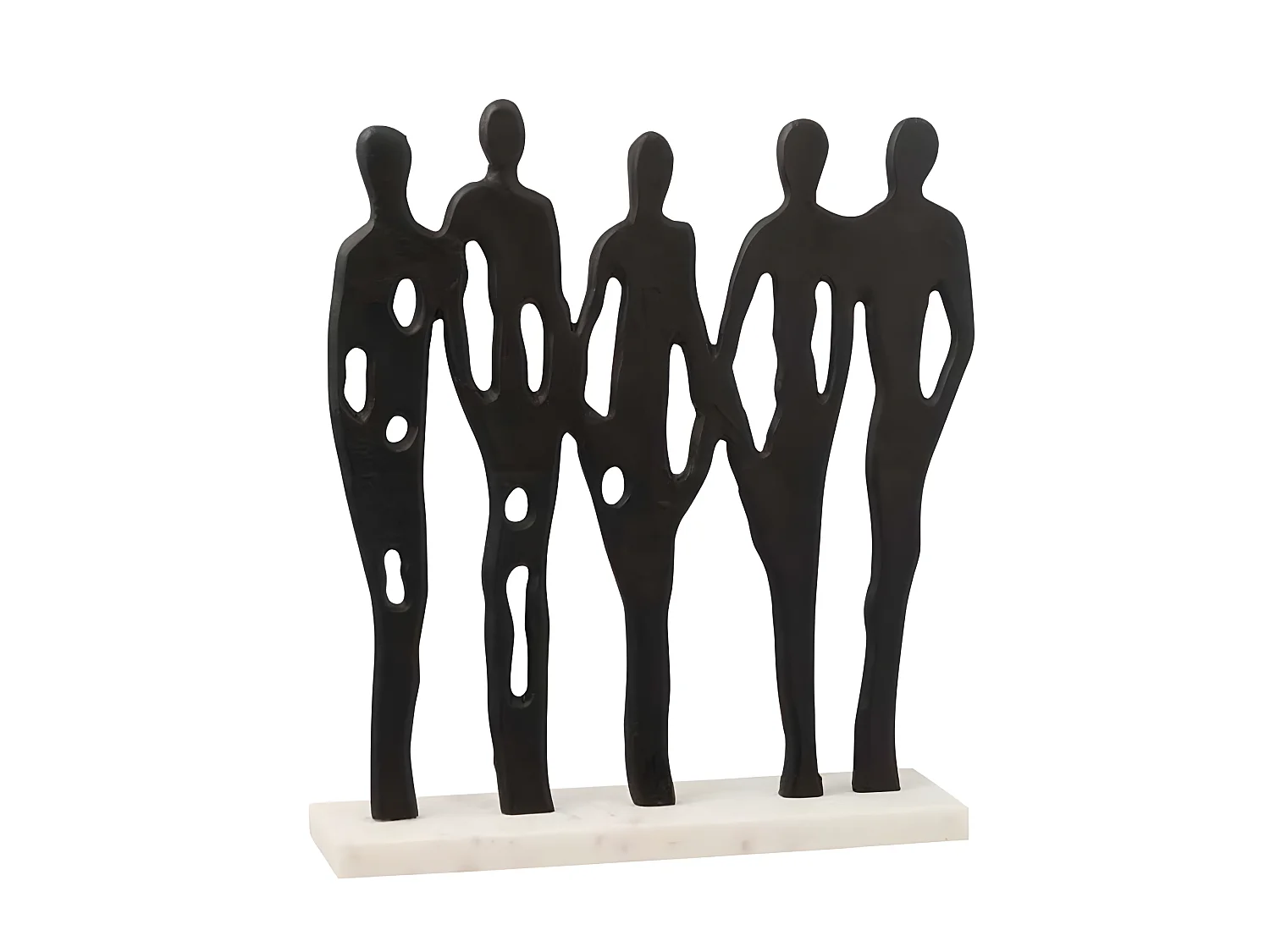 Statue Déco "5 Personnes" 41cm Noir