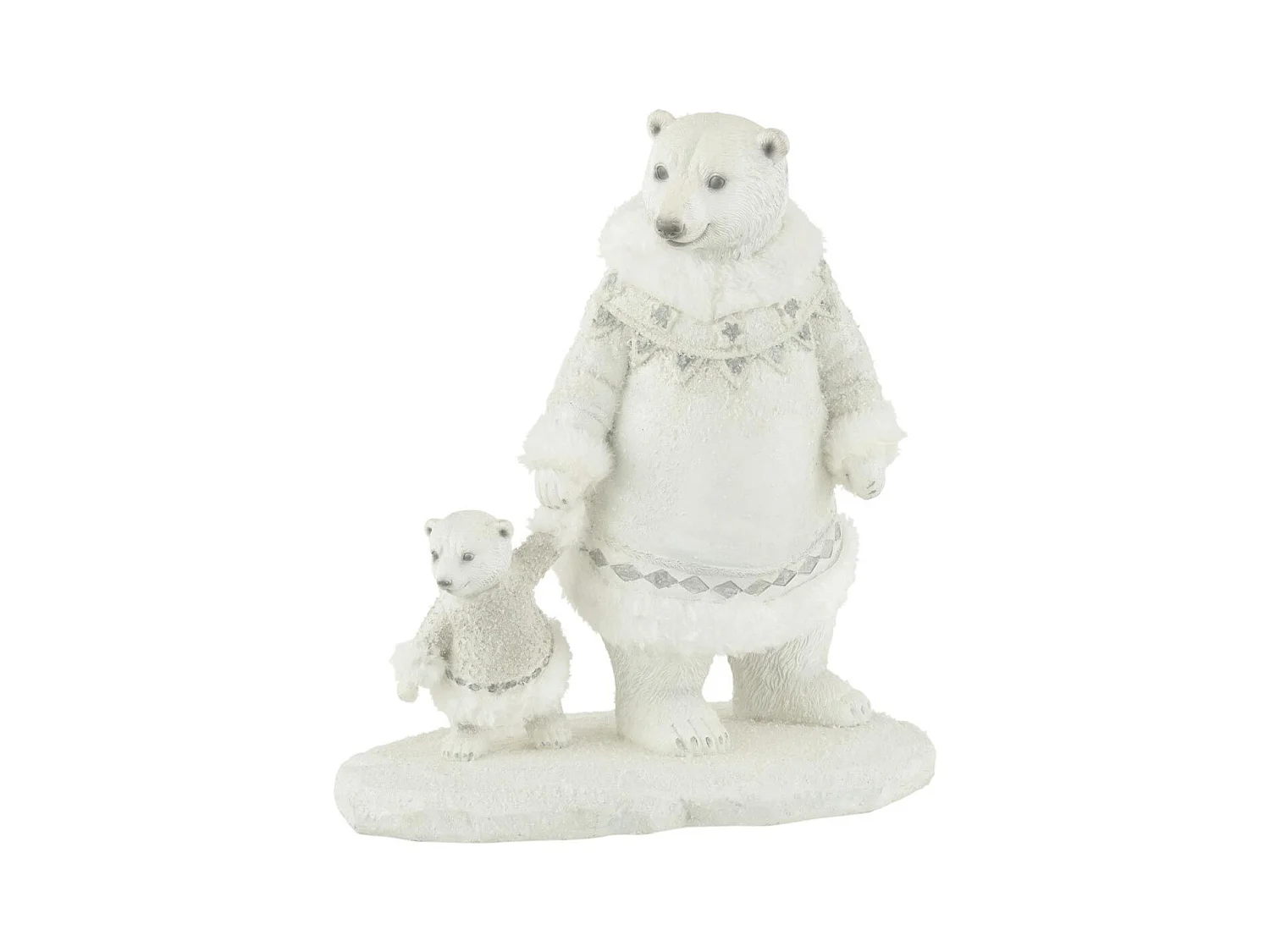 Statuette Déco "Ours Polaire Main" 25cm Blanc